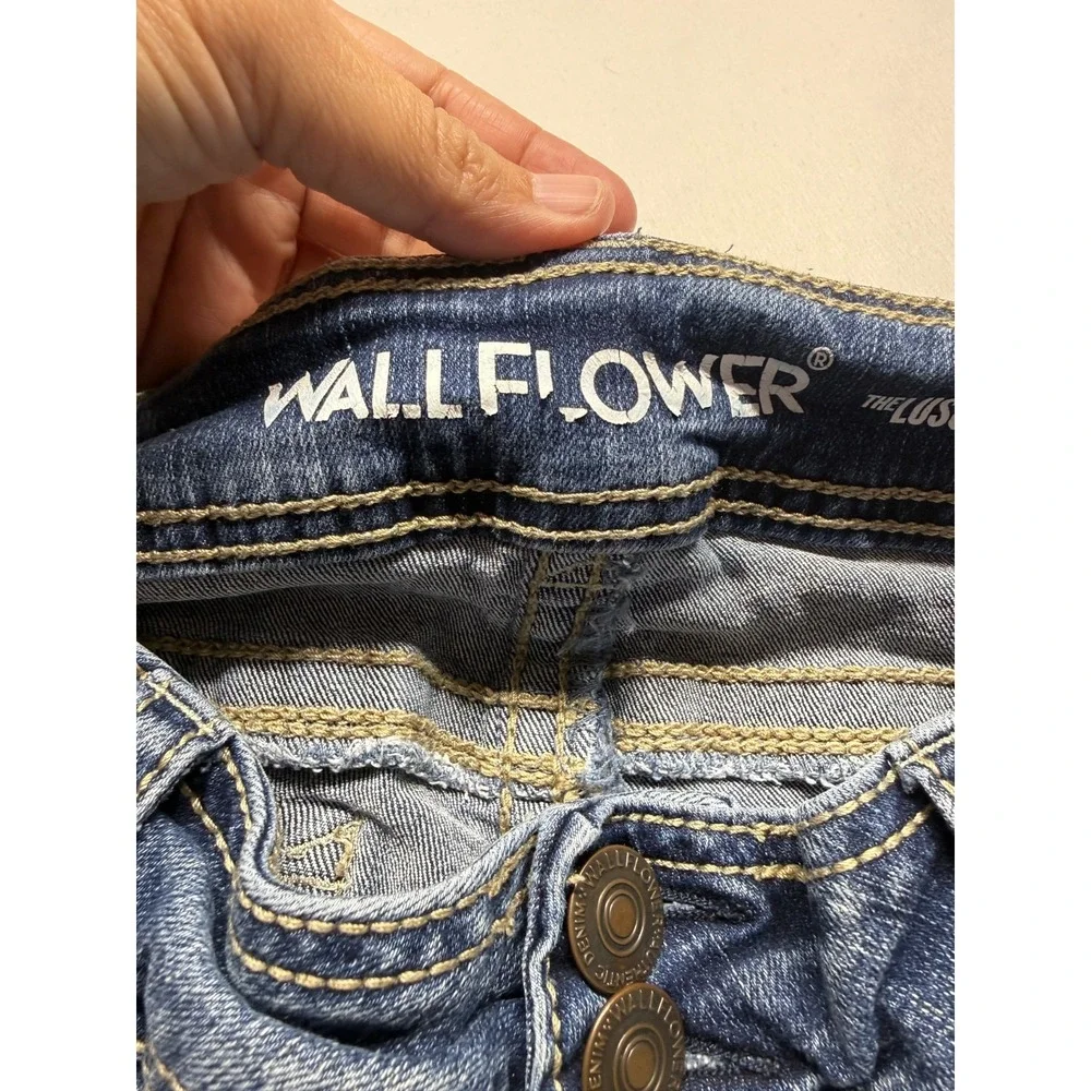 Wallflower The Luscious Curvy Bootcut Jeans Womens 7 Blue Denim Cotton Low Rise
